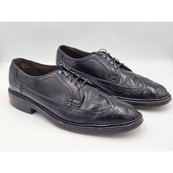 VINTAGE REGAL IMPERIAL WING TIP PEBBLE LEATHER DRESS SHOE SIZE 9.5 C